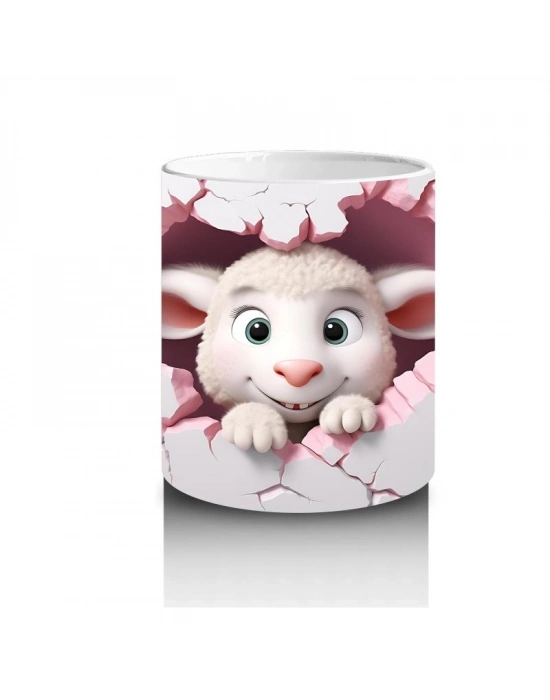 Çocuklara Sütü Sevdiren Aşk Dolu Kuzu Kupa Bardak