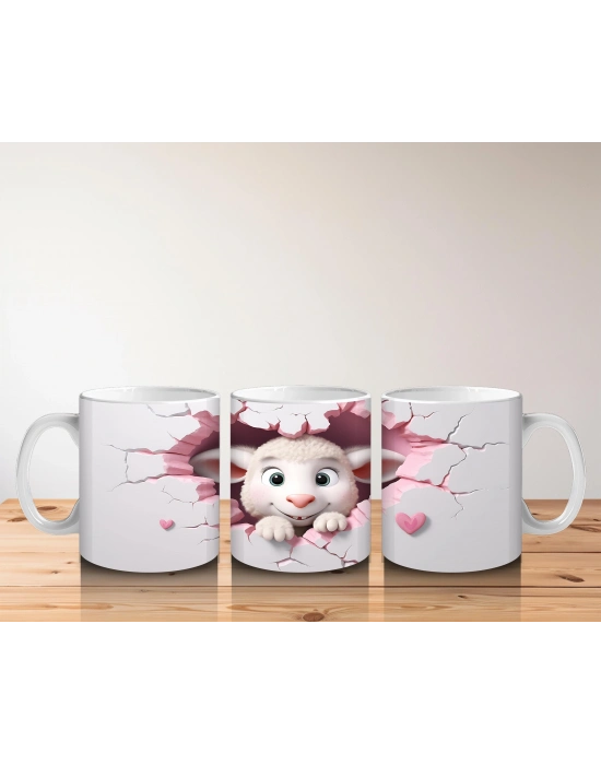 Çocuklara Sütü Sevdiren Aşk Dolu Kuzu Kupa Bardak