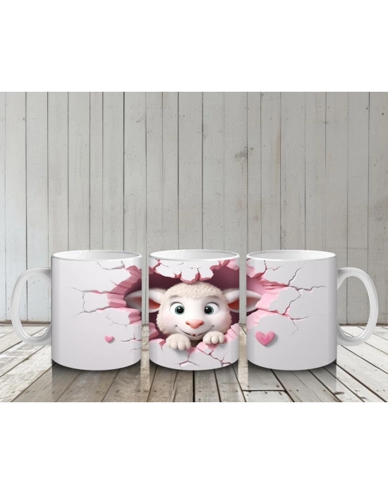 Çocuklara Sütü Sevdiren Aşk Dolu Kuzu Kupa Bardak