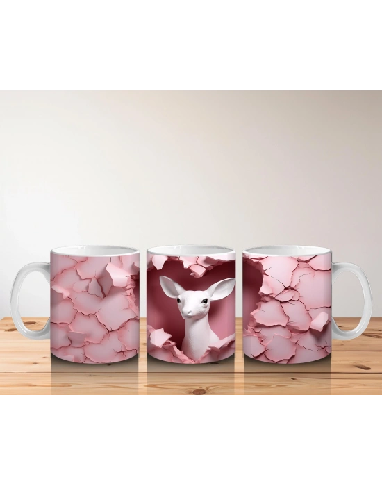 Çocuklara Sütü Sevdiren Aşkı Fısıldayan Geyik Kupa Bardak