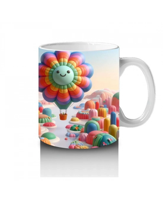 Çocuklara Sütü Sevdiren Balon Çiçek Karnavalı Kupa Bardak