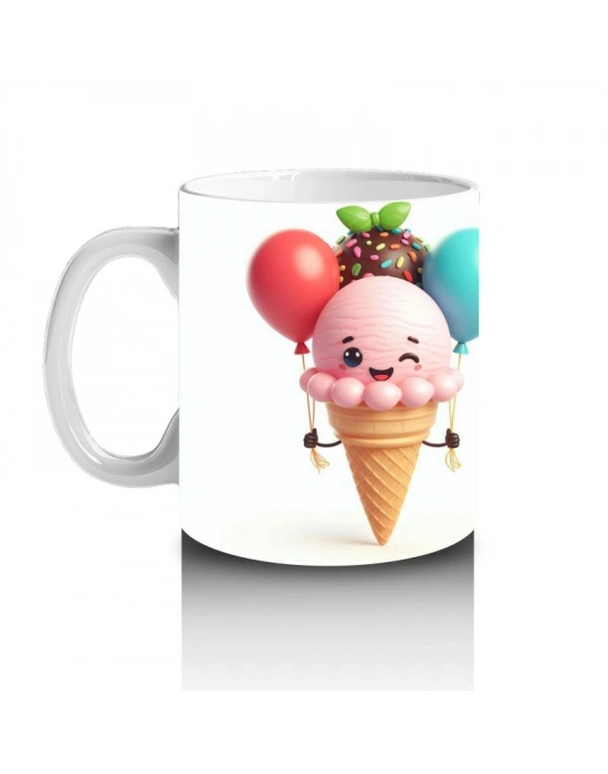 Çocuklara Sütü Sevdiren Balonlu Dondurma Neşesi Kupa Bardak