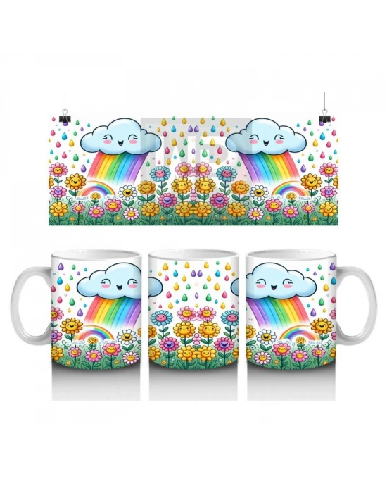 Çocuklara Sütü Sevdiren Çiçek Yağmuru Masalı Kupa Bardak