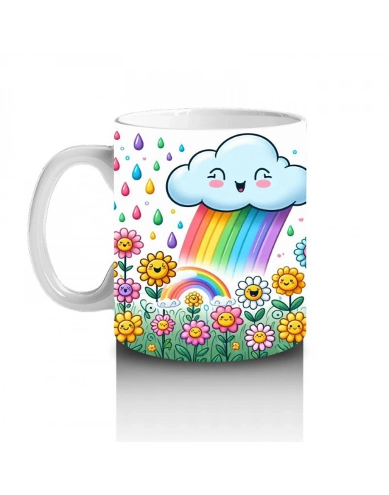 Çocuklara Sütü Sevdiren Çiçek Yağmuru Masalı Kupa Bardak