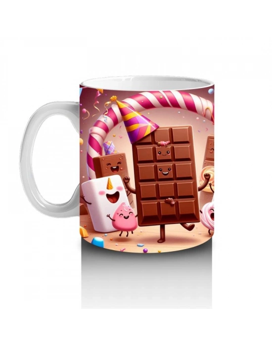 Çocuklara Sütü Sevdiren Çikolata Marshmallow Karnavalı Kupa Bardak