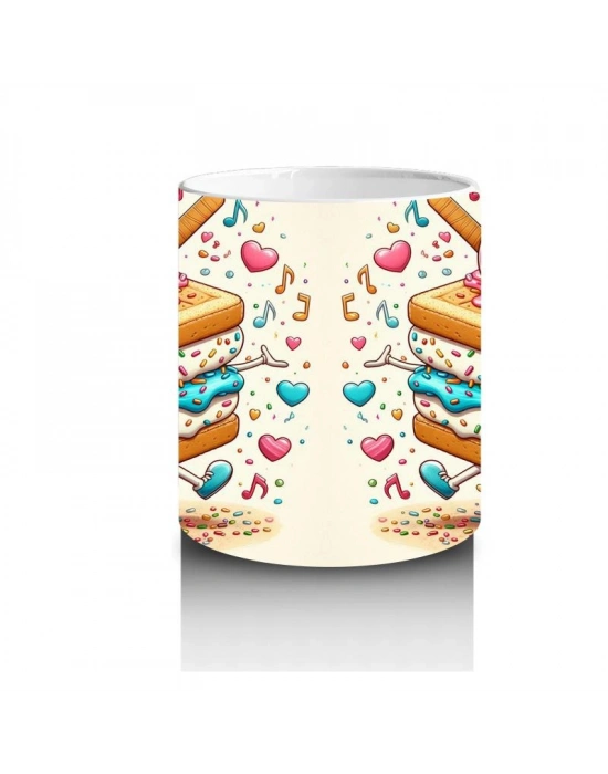 Çocuklara Sütü Sevdiren Dans Eden Dondurma Sandviç Kupa Bardak