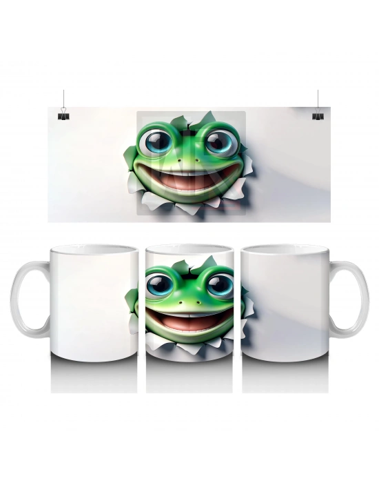 Çocuklara Sütü Sevdiren Dil Çıkaran Kurbağa Kupa Bardak