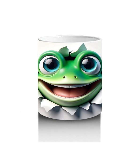 Çocuklara Sütü Sevdiren Dil Çıkaran Kurbağa Kupa Bardak