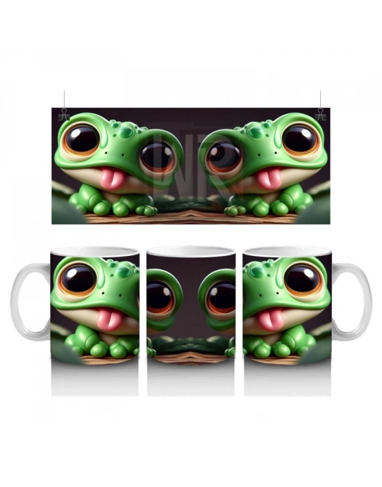 Çocuklara Sütü Sevdiren Dil Çıkaran Kurbağalar Kupa Bardak