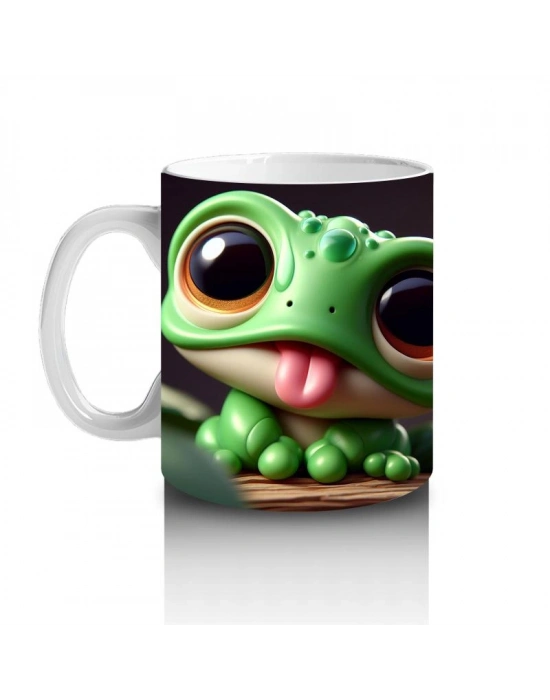 Çocuklara Sütü Sevdiren Dil Çıkaran Kurbağalar Kupa Bardak