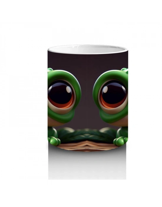 Çocuklara Sütü Sevdiren Dil Çıkaran Kurbağalar Kupa Bardak