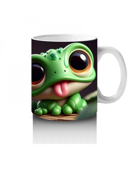 Çocuklara Sütü Sevdiren Dil Çıkaran Kurbağalar Kupa Bardak