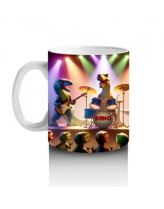 Çocuklara Sütü Sevdiren Dino Rock Konseri Kupa Bardak