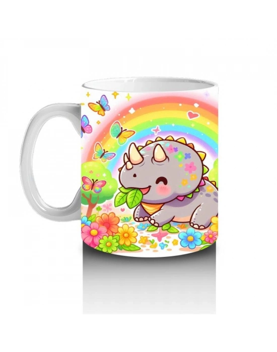 Çocuklara Sütü Sevdiren Dino ve Gökkuşağı Bahçesi Kupa Bardak