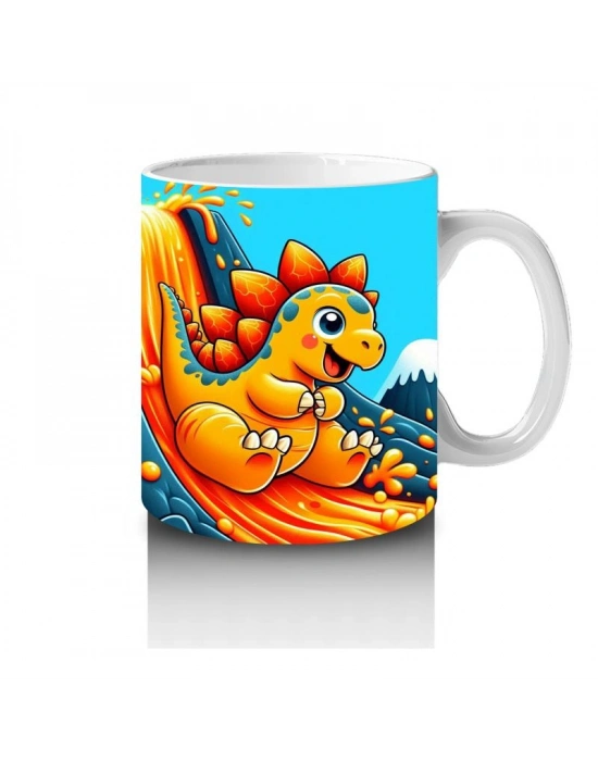 Çocuklara Sütü Sevdiren Dinozor Kaydırak Keyfi Kupa Bardak