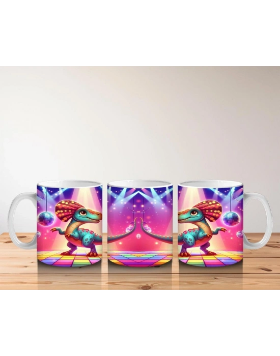 Çocuklara Sütü Sevdiren Disko Dans Eden Dinozorlar Kupa Bardak