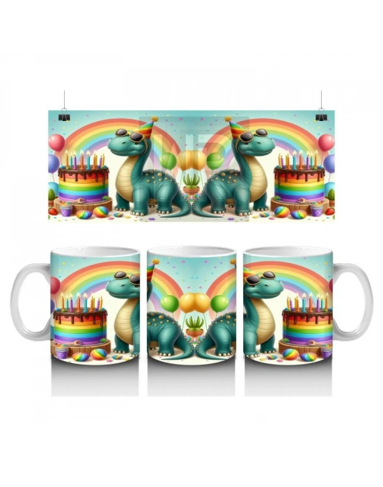 Çocuklara Sütü Sevdiren Doğum Günü Dinozor Kupa Bardak