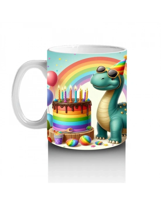Çocuklara Sütü Sevdiren Doğum Günü Dinozor Kupa Bardak