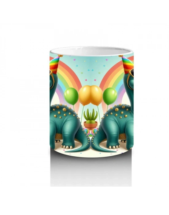 Çocuklara Sütü Sevdiren Doğum Günü Dinozor Kupa Bardak