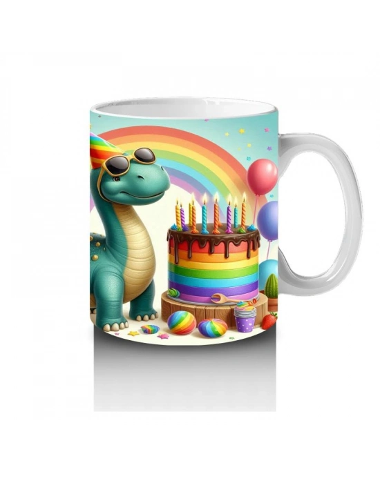 Çocuklara Sütü Sevdiren Doğum Günü Dinozor Kupa Bardak