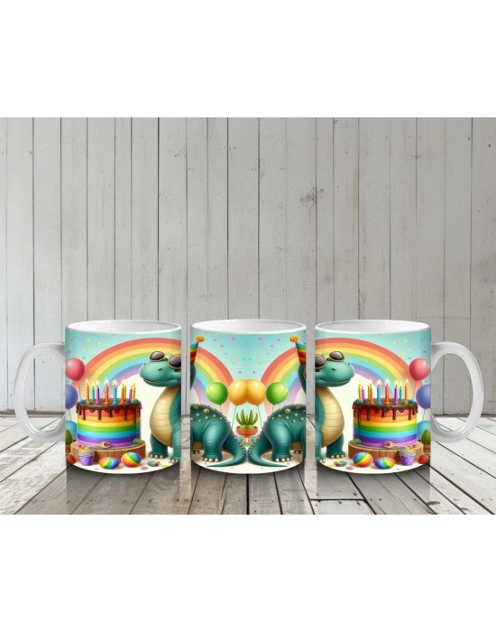 Çocuklara Sütü Sevdiren Doğum Günü Dinozor Kupa Bardak