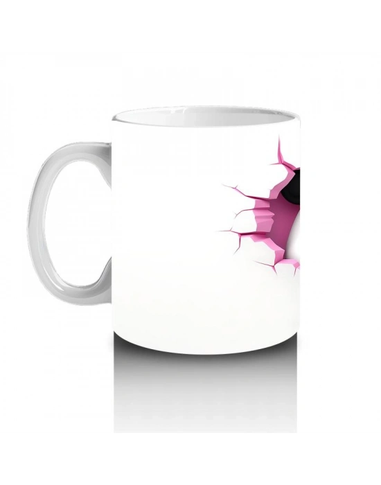 Çocuklara Sütü Sevdiren Duvarı Delip Bakan Meraklı Panda Kupa Bardak