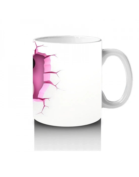 Çocuklara Sütü Sevdiren Duvarı Delip Bakan Meraklı Panda Kupa Bardak