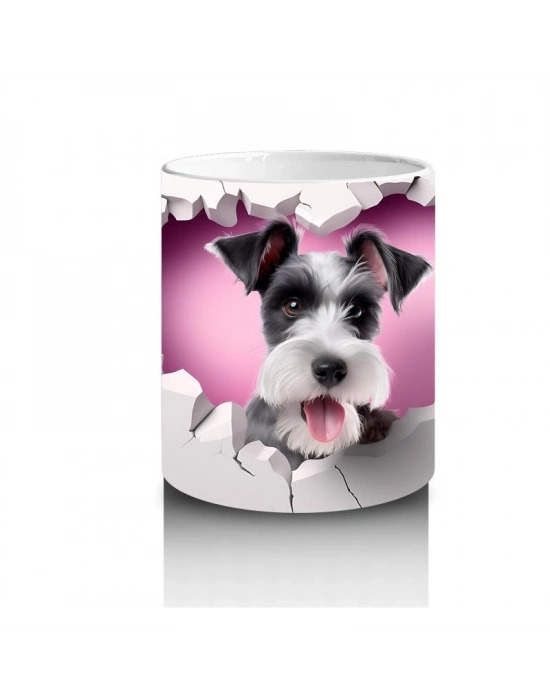 Çocuklara Sütü Sevdiren Duvarı Delip Bakan Şirin Yavru Köpek Kupa Bardak