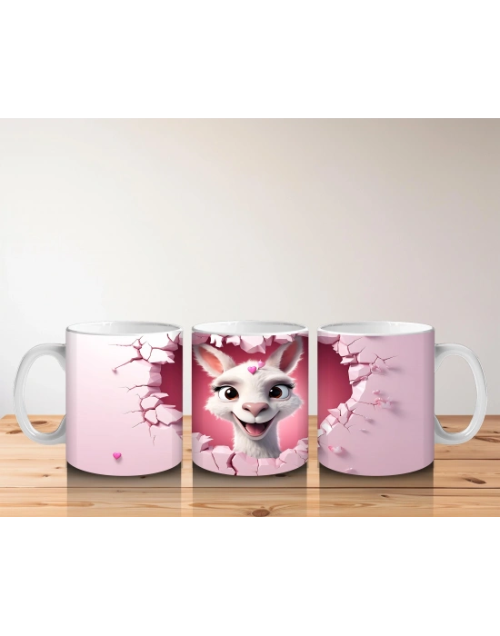 Çocuklara Sütü Sevdiren Duvarı Delip Bakan Zıpır Keçi Kupa Bardak