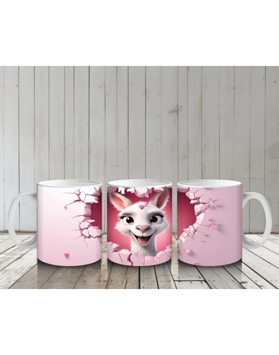 Çocuklara Sütü Sevdiren Duvarı Delip Bakan Zıpır Keçi Kupa Bardak