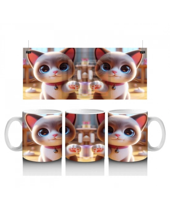 Çocuklara Sütü Sevdiren Ev Arkadaşım Kedi Kupa Bardak