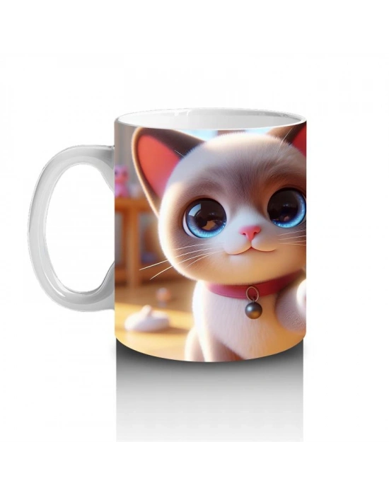 Çocuklara Sütü Sevdiren Ev Arkadaşım Kedi Kupa Bardak