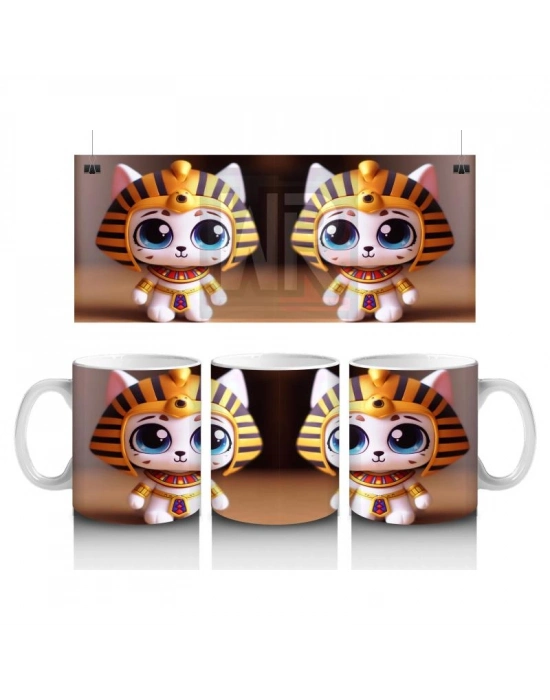 Çocuklara Sütü Sevdiren Firavun Kedisi Kupa Bardak