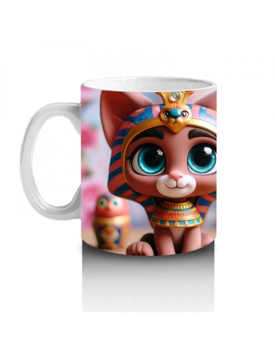 Çocuklara Sütü Sevdiren Firavun Kedisi Kupa Bardak