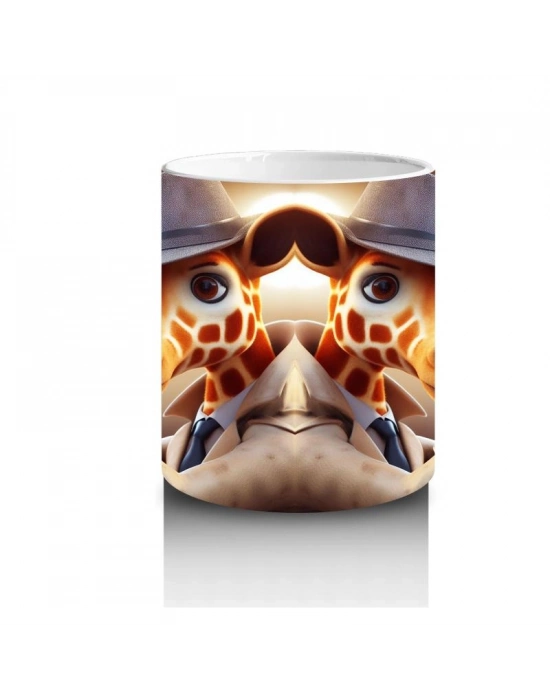 Çocuklara Sütü Sevdiren Fotoğrafçı Zürafa Desenli Kupa Bardak