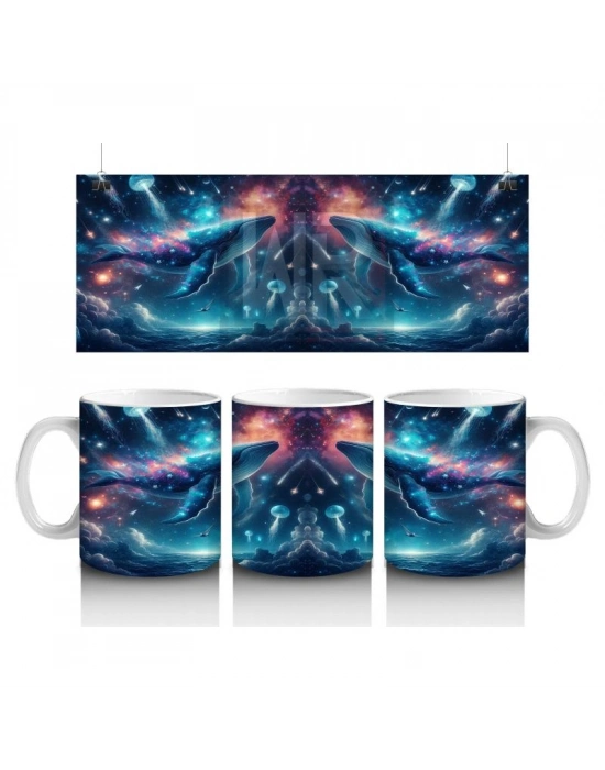 Çocuklara Sütü Sevdiren Galaktik Balina Dansı Kupa Bardak