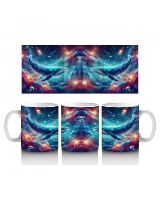 Çocuklara Sütü Sevdiren Galaktik Balina Dansı Kupa Bardak