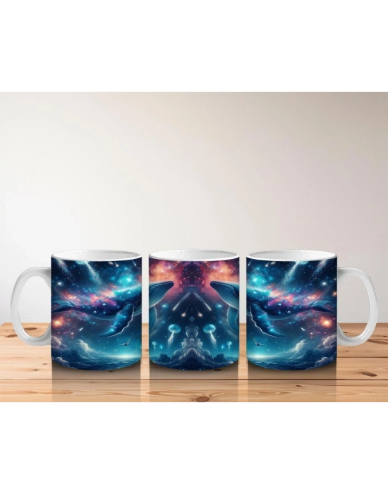 Çocuklara Sütü Sevdiren Galaktik Balina Dansı Kupa Bardak