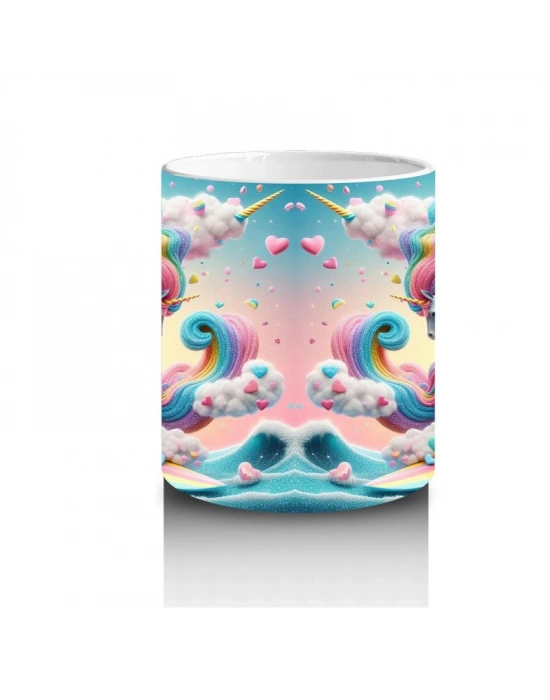 Çocuklara Sütü Sevdiren Gökkuşağı Dalga Şöleni Kupa Bardak