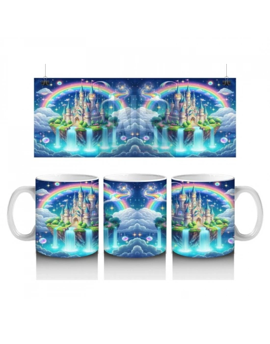 Çocuklara Sütü Sevdiren Gökkuşağı Şatosu Kupa Bardak