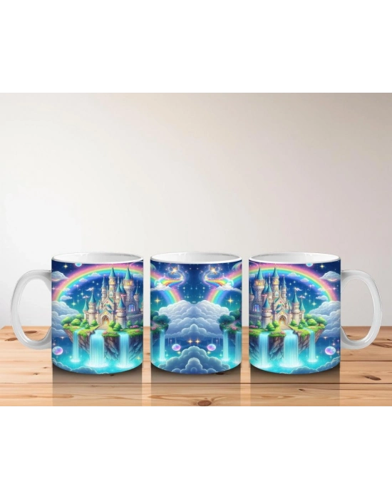 Çocuklara Sütü Sevdiren Gökkuşağı Şatosu Kupa Bardak