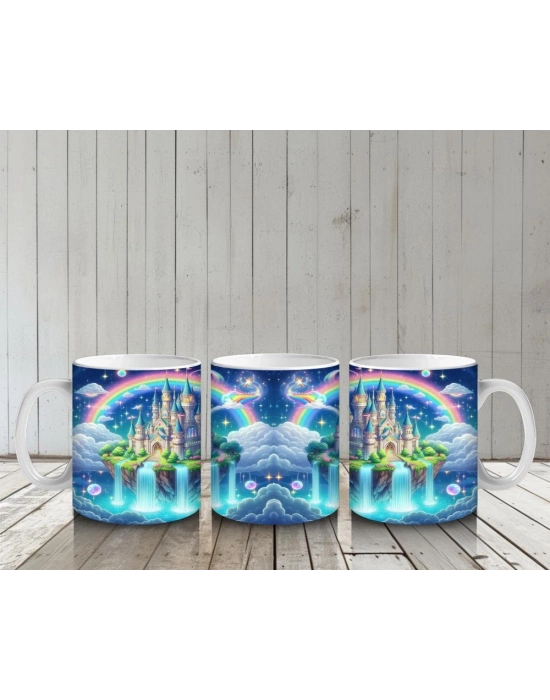 Çocuklara Sütü Sevdiren Gökkuşağı Şatosu Kupa Bardak