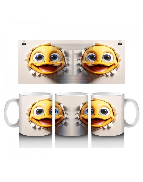 Çocuklara Sütü Sevdiren Gülümseyen Civciv Kupa Bardak