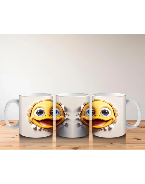 Çocuklara Sütü Sevdiren Gülümseyen Civciv Kupa Bardak