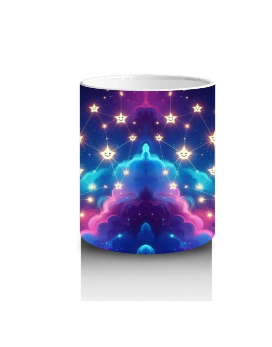 Çocuklara Sütü Sevdiren Gülümseyen Yıldız Bulutu Kupa Bardak