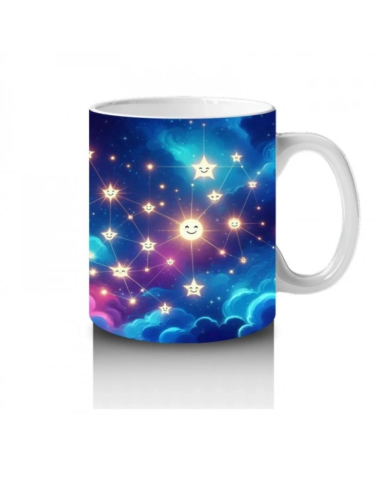 Çocuklara Sütü Sevdiren Gülümseyen Yıldız Bulutu Kupa Bardak