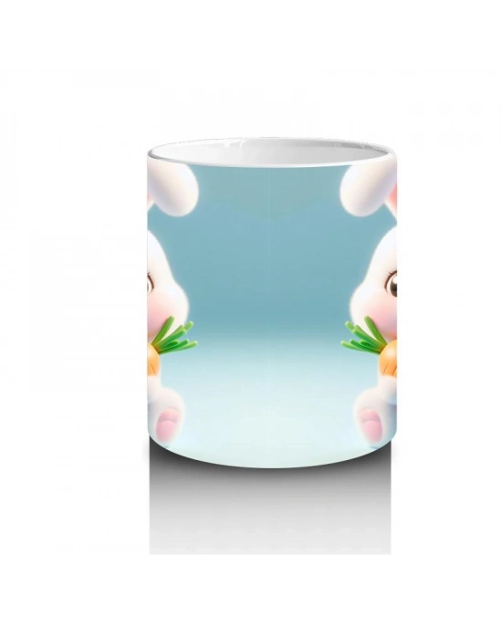 Çocuklara Sütü Sevdiren Havuçlu Mutlu Tavşan Kupa Bardak