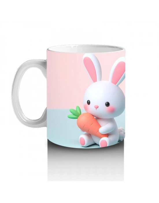 Çocuklara Sütü Sevdiren Havuçlu Tavşan Kupa Bardak