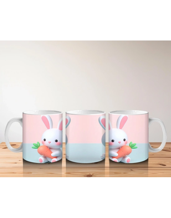 Çocuklara Sütü Sevdiren Havuçlu Tavşan Kupa Bardak