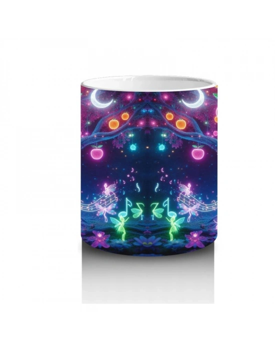 Çocuklara Sütü Sevdiren Işıltılı Neon Orman Kupa Bardak